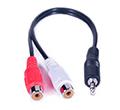 Переходник 3,5mm miniJack TRS(m)-2RCA(f), длина 150mm Procast cable A-MJ/2RCA-F